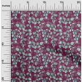 thumbnail image 1 of oneOone Cotton Poplin Dark Magenta Fabric Leaves Watercolor Sewing Material Print Fabric By The Yard 42 Inch Wide, 1 of 4