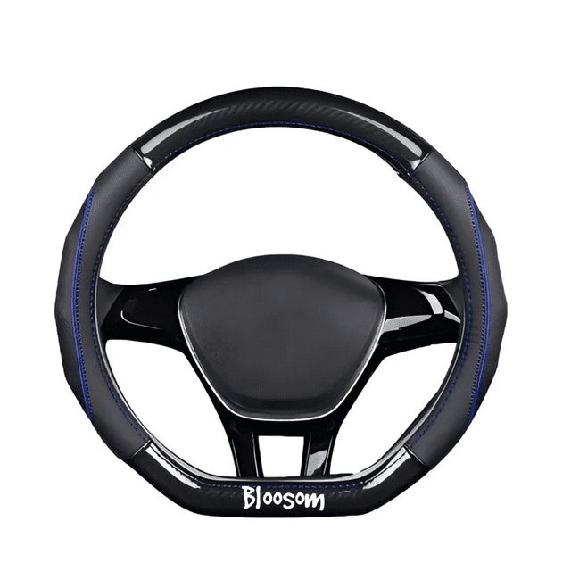 Funda Para Volante Bloosom Fibra De Carbono Gama Alta Forma D Azul