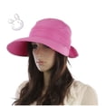 thumbnail image 1 of New Empty Top Travel Supply Fashion Visors Beach Hiking Foldable Cap Sun Hat Women Sunhat Bowknot Sunhat FUSHCIA, 1 of 7