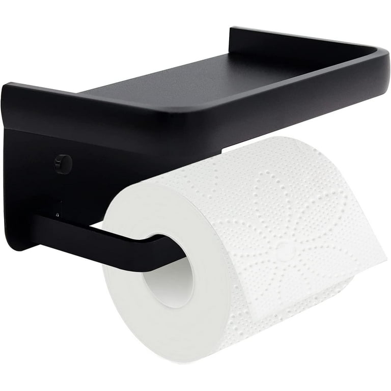 Black Bathroom Towel Toilet Paper Roll Holder Rack Self Adhesive Wall  Mounted