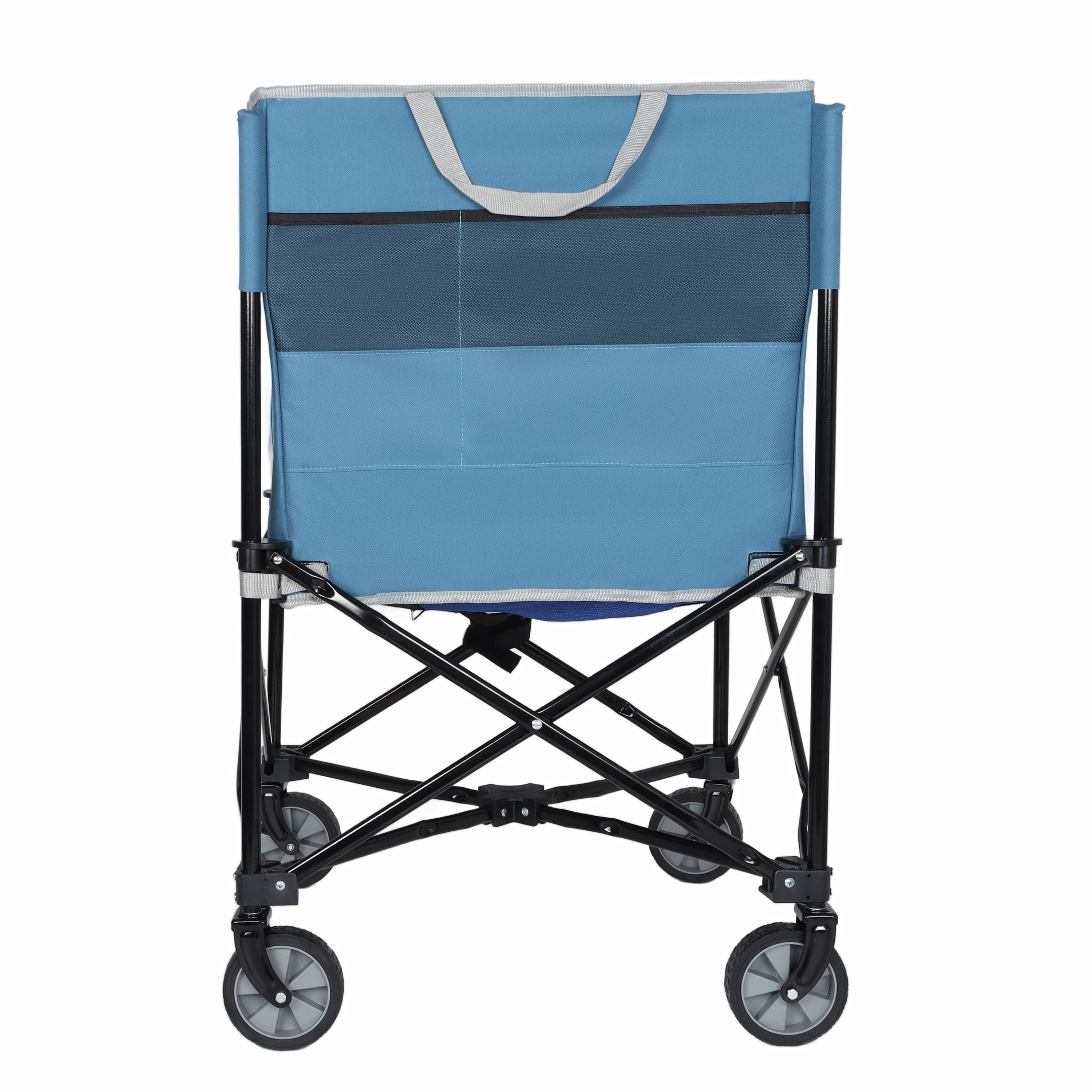 Collapsible Tennis Ball Cart with 360° Wheels, Portable Sports Ball Hopper with Side Pockets, Washable Mesh Storage Basket for Tennis Pickleball Equipment