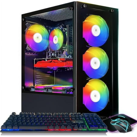 STGAubron Gaming Desktop PC,Intel Core i7-6700 up to 4.0G,32G DDR4,1T SSD,GeForce RTX 2060 Super 8G GDDR6,600M WiFi,BT 5.0,RGB Fan x 6,RGB Keyboard&Mouse,RGB Mouse Pad,W10H64