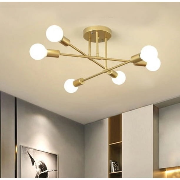 Lámpara de techo minimalista moderna, creativa, para dormitorio, sala de estar, pasillo, restaurante, tienda de té con leche, lámpara de hierro con codo