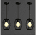 thumbnail image 1 of Tres Lámparas Candiles Colgantes Jaula, Modernos, Decorativo Xtellar Negro, 1 of 3