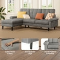 thumbnail image 5 of Aiho 82" L-shaped Sofa with 3 Comfortable Pillows for Living Room,Dark Gray, 5 of 6