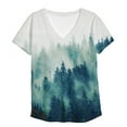 thumbnail image 4 of Blouse T-Shirt d'Été pour Femme à Col en V Imprimée à Manches Courtes, 4 of 4