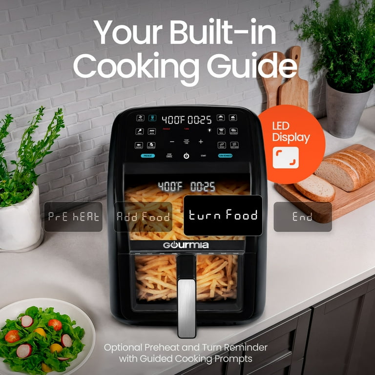 Gourmia 7-QT デジタルエアフライヤー Air Fryers, Gourmia GAF7020B Panorama 7-QT Digital Air Fryer