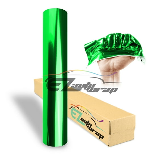 EZAUTOWRAP Chrome Green Mirror Supercast Easy Stretch Vinyl Wrap Sticker Decal Film Sheet Car Vehicle With Air Release Technology