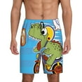 thumbnail image 2 of Picia Dinosaur Riding a Motorcycle Pajama Shorts for Men, Men's Pajama Bottoms, Sleepwear,Short Pajama Pants-Large, 2 of 9