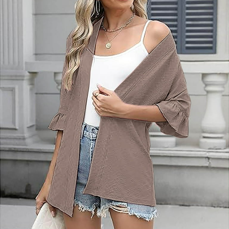 chinese dress ladies Women Crochet Lightweight Cardigan Cover Up Open Front Long Sleeve Summer  Cardigans at Amazon Women's Clothing store main image 1