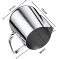 thumbnail image 2 of Jarra de leche de acero inoxidable 304 de 350 ml para espumar leche, jarra de leche de acero inoxidable con marca de medición de 12 oz, taza de café, jarra de acero inoxidable para capuchino, espress TUNC Sencillez, 2 of 5