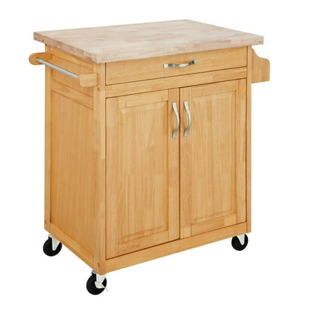 - Dorel Living Wood Top Kitchen Cart in Natural