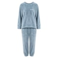 thumbnail image 5 of Helii Women's Fuzzy Fleece 2 Piece Pajama Set Long Sleeve Sweatshirt and Jogger Pants Soft Plush Warm Cozy Loungewear for Winter Sleepwear Plus Size Coral Velvet Daily Casual Home Wear, 5 of 5