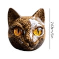 thumbnail image 6 of OIUR Realistic Cat Head Sculpture Hand-Carved Cat Head Statue Figurine Home Office Desktop Decoration Ornament Cat Lovers Gift, 6 of 7