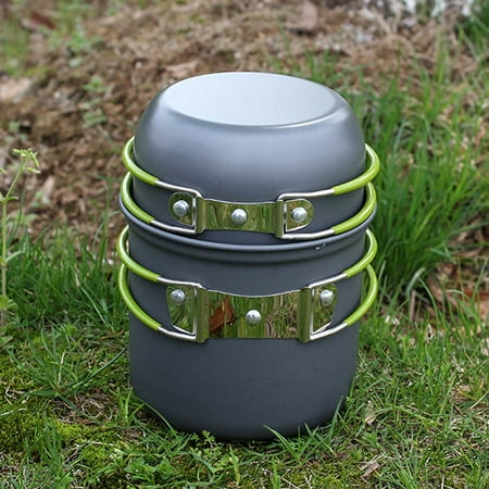 Portable Outdoor Cooking Set Anodised Aluminum Non-stick Pot Bowl Cookware Camping Picnic Hiking