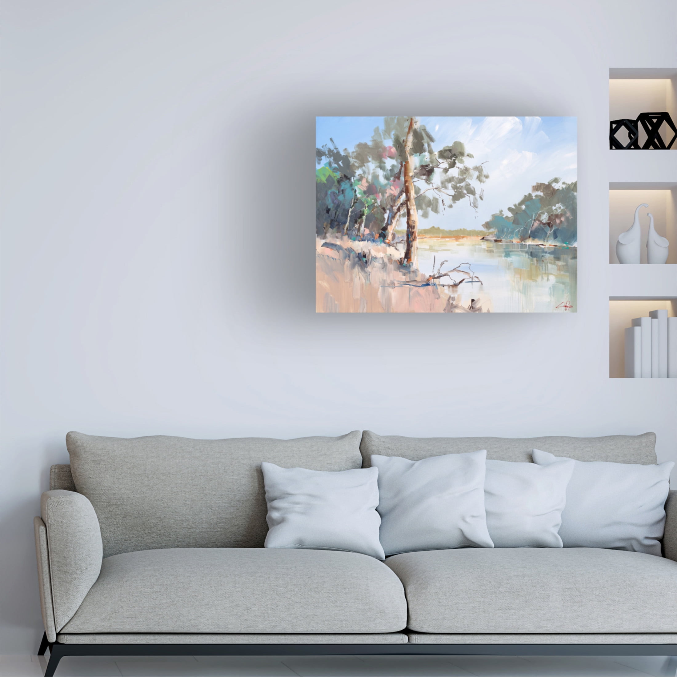 Canvas Wall Art - Craig Trewin Penny 'Summer River, The Murray 2' Wall Art for Living Room, Bedroom, or Office Décor by Trademark Fine Art - 19 x 14 Inches