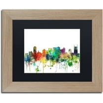 Trademark Fine Art "Nashville Tennessee Skyline SP" Canvas Art by Marlene Watson, Black Matte, Birch Frame