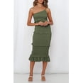 thumbnail image 7 of PRETTYGARDEN Women's Summer Midi Bodycon Dresses One Shoulder Strappy Tiered Ruffle Floral Boho Sun Dress, 7 of 7