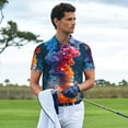 thumbnail image 5 of Balery Modern Art Red And Blue Colors Printed Men’s Short Sleeve Polo Shirt, Midweight Men's Shirt,Golf Polo shirts -4X-Large, 5 of 8