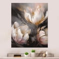 thumbnail image 2 of Designart "Serenade Of Tulips Cream II" Floral Tulip Metal Art Living Room, 2 of 5