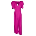 thumbnail image 3 of Women's Plus Size Wide Leg Jumpsuit - Solid Color, Short Sleeve, Fashionable & Elegant, All-Season Fit - S-XXXL, 3 of 5