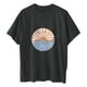 thumbnail image 4 of Blusa de manga corta con estampado de luna y sol de calavera divertida con mangas caídas vintage para mujer Pompotops hfajkhk124948, 4 of 9
