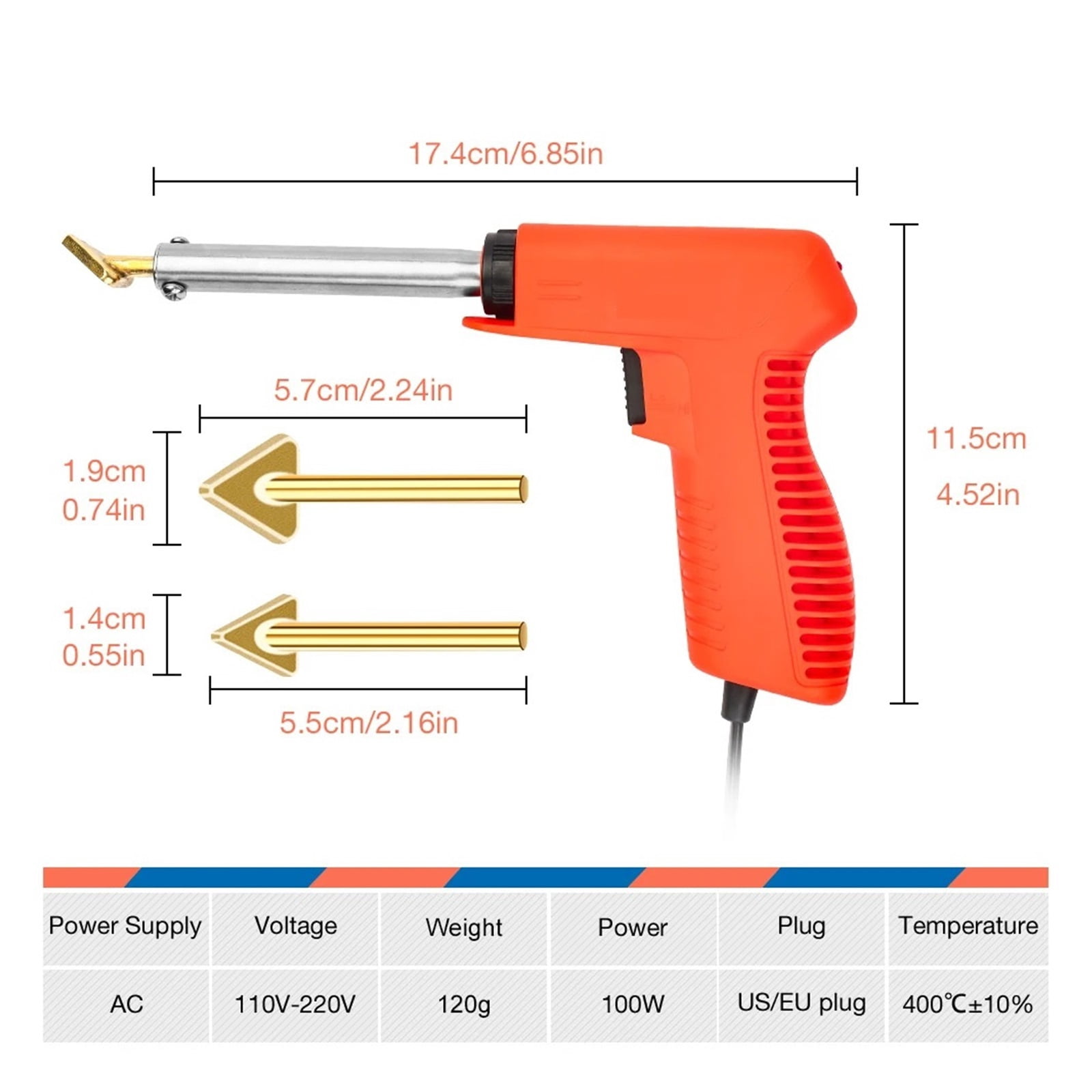 100W Car Bumper Repair Tools,Repair Soldering Iron, Leather Ironing Tools Plastic Welding Kit Electric Soldering Iron ,Power Tools