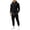 Black, variant on Mens Matching Plain Sweatsuits Gym Tracksuit Sets Long Sleeve Athletic Hooded Sweatshirt & Jogger Pants Workout Solid Matching Sweatsuit Set Navy XL