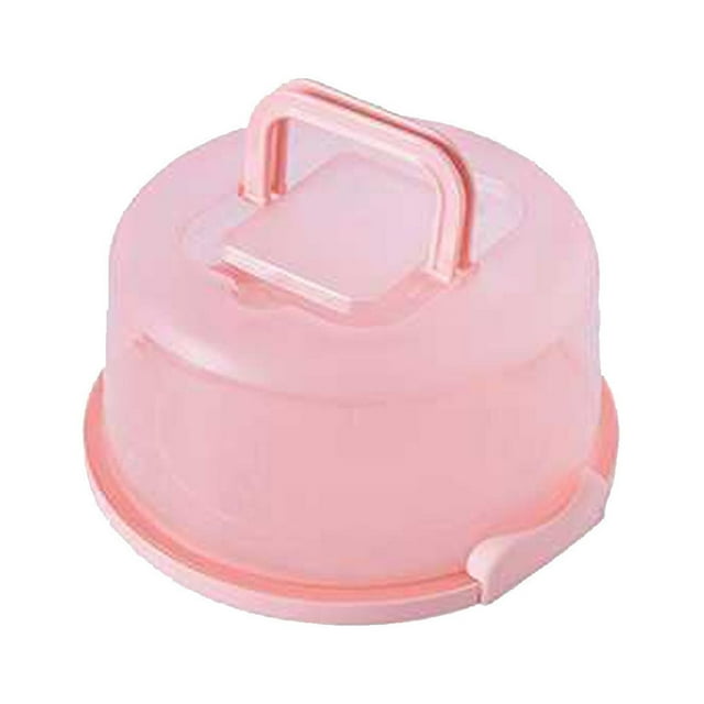 Yatlte Porte-Gâteau Rond, Boîte à Gâteau Ronde avec Couvercle et Poignée Pliable, Contenant à Gâteau Portable, Ornements de Gâteau, Adapté pour le Rangement des Gâteaux d'Anniversaire, Cupcakes, Noix, Fruits