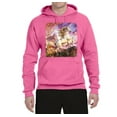 thumbnail image 2 of Unicorn Fanstasy Rainbow Castle Unisex Graphic Hoodie Sweatshirt, Neon Pink, X-Large, 2 of 3