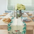 thumbnail image 4 of Rustic Flower Table Runner 13"X72", Farmhouse Style Teal Gray Floral Linen Table Decor for Kitchen Dining Room Coffee Table, 4 of 5
