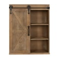 thumbnail image 1 of Kate and Laurel Cates Wood Wall Storage Cabinet with Sliding Barn Door, Rustic Brown, 1 of 2