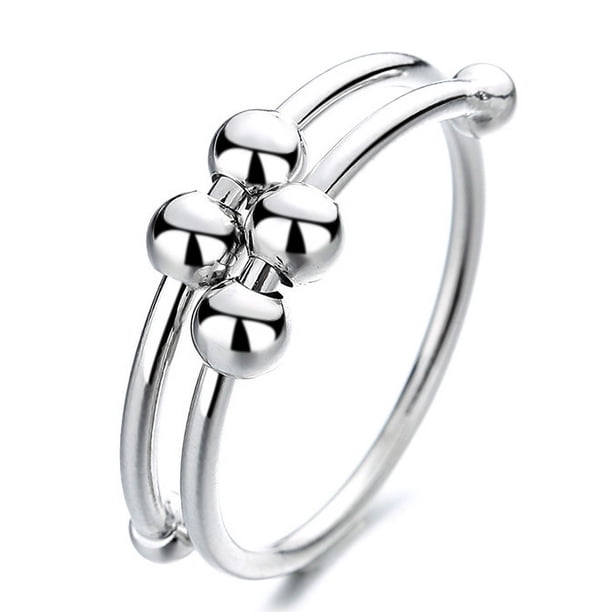 Anillo de doble capa ajustable para mujer, abierto, pulido alto, sencillo y moderno, ideal para fiestas, citas, Navidad, San Valentín.