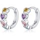 thumbnail image 1 of Pendientes Aro, Pendientes Plata de Ley Pendientes de Corazón Colores Circonita Cúbica Regalos de Cumpleanos para Niñas Mujer, 1 of 4