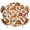 Brown, variant on Round Table Cover 55-60 Inch Fall Pumpkins Waterproof Reusable Table Cloth Round Fitted Vinyl Tablecloth with Elastic Edged for Parties Outdoors, Pie Food Thanksgiving Maple Leaves
