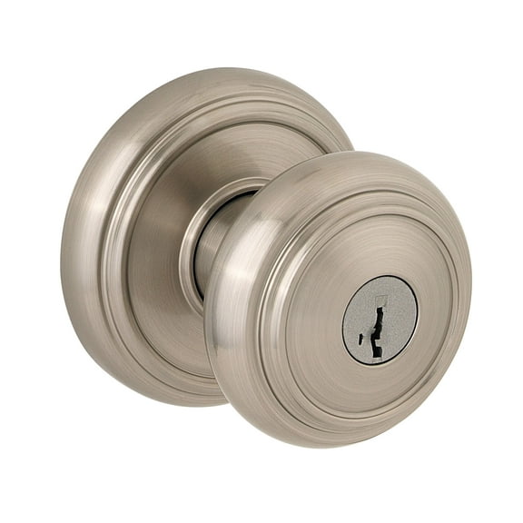 Baldwin Alcott Keyed Entry Knob featuring SmartKey® in Satin Nickel