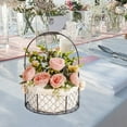 thumbnail image 3 of Panier de Rangement Décorations Paniers à Fleurs Fer Forgé Métal Rétro Creux Ornements Portables, 3 of 9
