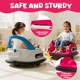 thumbnail image 4 of Kids Bumper Car, 12V Ride on Toy with Remote Control, Electric Bumper Car Ride on for Girls Boys Ages 2-5, 360 Degree Spin, Bluetooth, Light, Seat Belt, Rose Pink, 4 of 7