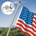 thumbnail image 1 of 2 Pack Aluminum Alloy Flag Pole Rings 360 Rotating Flagpole Flag Rings Flag Pole Kit with Carabiner for 1 1.26 Inch Diameter Flagpole Fixing Clip Long Lasting Use Easy Installation Wear Resistant, 1 of 9