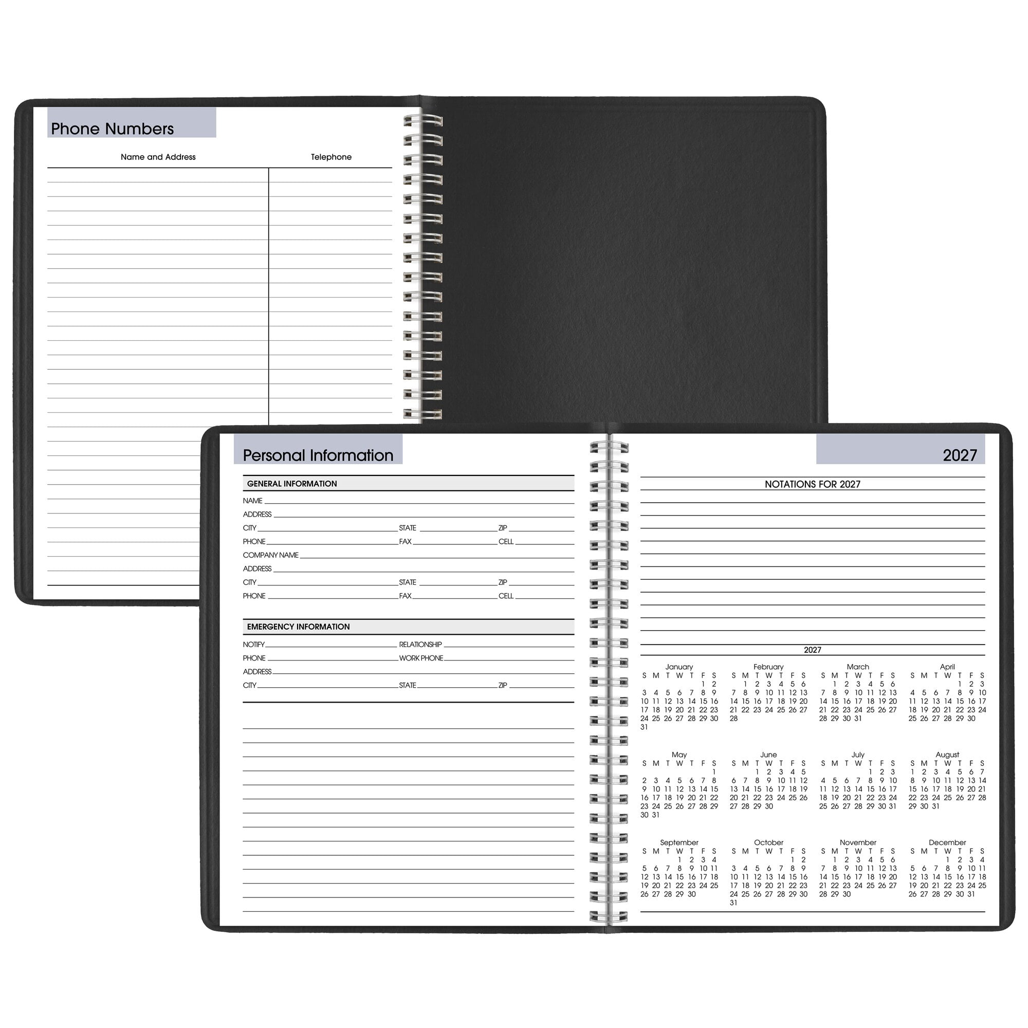 AT-A-GLANCE DayMinder 2027 Block Style Weekly Planner Black Medium 7 x 8 34 -