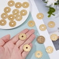 thumbnail image 3 of 20Pcs Brass Flower Washers for Box Handles Knobs Golden 24x24x1mm Hole: 6mm, 3 of 6