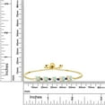 thumbnail image 2 of Gem Stone King 2.70 Ct Round Cabochon White Simulated Opal Blue Created Sapphire 18K Yellow Gold Plated Silver Tennis Bracelet for Women, 2 of 3