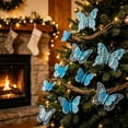 thumbnail image 5 of Lilixerw Glitter Butterfly Clips 10 Pack, Mesh Tulle Artificial Butterflies 11.02x7.28x0.79 inch, for Christmas Tree Wreath Garland Wedding Decoration, 5 of 6