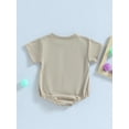 thumbnail image 4 of Hirigin Newborn Infant Baby Boy Girl Basic Plain Pocket Short Sleeve Romper Bodysuit Tops Solid Summer Outfit Clothes, 4 of 7