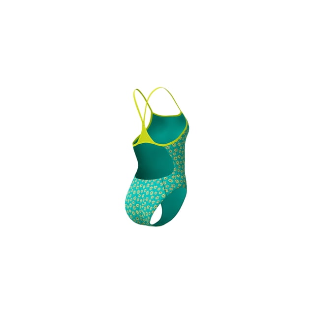 Speedo Maillot de Bain une Pièce Imprimé Turquoise Endurance+ à Fines Bretelles - Bloom Burst/Turquoise Gem, 34