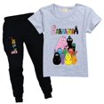 thumbnail image 2 of Traje de verano de algodón para niños y niñas, camiseta de manga corta + pantalón, conjunto de top y pantalones zhangmenya LED, 2 of 2