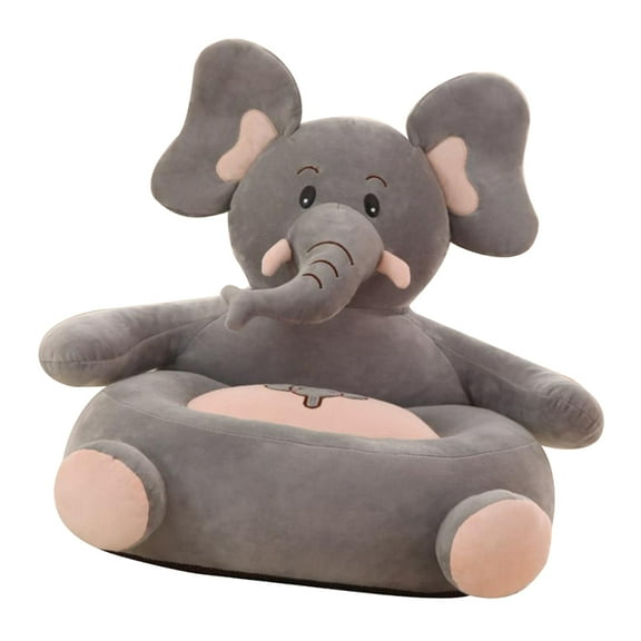 Foldable Children Sofa Backrest Chair Cute Cartoon Animal Armchair for Playroom Bedroom Elephant