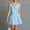*Light Blue, variant on ClodeEU Women's Linen V Neck Sleeveless Lapel Mini Dress,Solid Color Casual Midi Dress Black,Women's Plus L