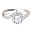 thumbnail image 2 of Aonejewelry 3/4 Carat Halo Two-Tone Diamond Engagement Ring In 14k Solid Rose & White Gold, 2 of 4