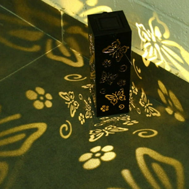 Farol Solar LED Colgante Para Exteriores, Decoración Para Patio O Jardín, Diseño Calado Romántico, Proyección De Rosa, Resistente a La Intemperie, Lámpara De Mesa Portátil